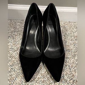 WHBM Black Velvet Pumps, size 9-1/2